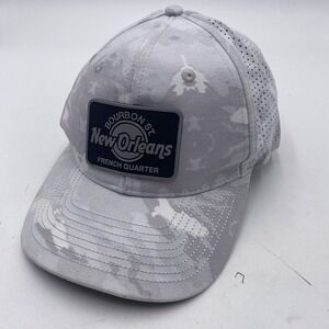 New Orleans Bourbon Street French Quarter Hat White Camo SnapBack Mesh Cleaned